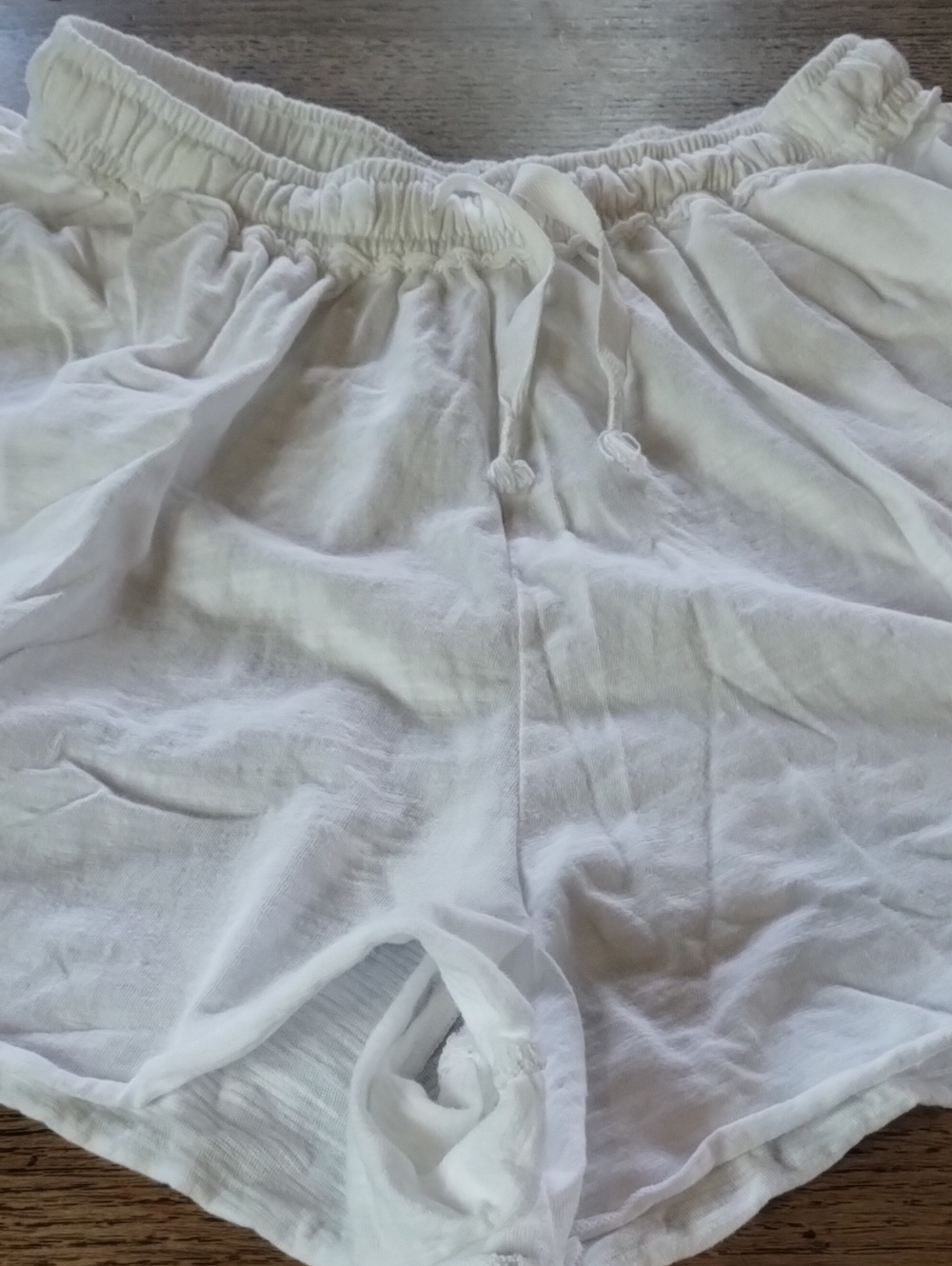 aerie White Drawstring Relaxed Athletic Shorts